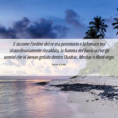 Picture 06 - Daniele 3:22 RIV - E siccome l’ordine del re era perentorio e la - Bible Verse Picture