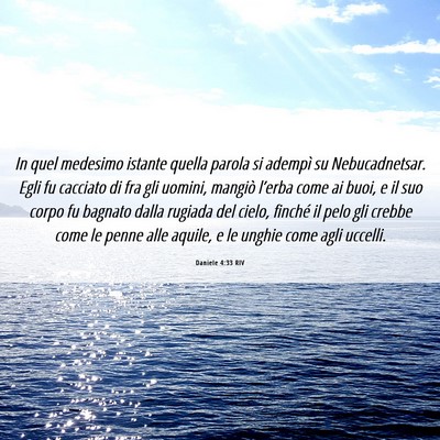 Picture 06 - Daniele 4:33 RIV - In quel medesimo istante quella parola si adempì - Bible Verse Picture