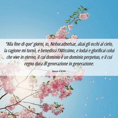 Picture 06 - Daniele 4:34 RIV - “Alla fine di que’ giorni, io, Nebucadnetsar, - Bible Verse Picture