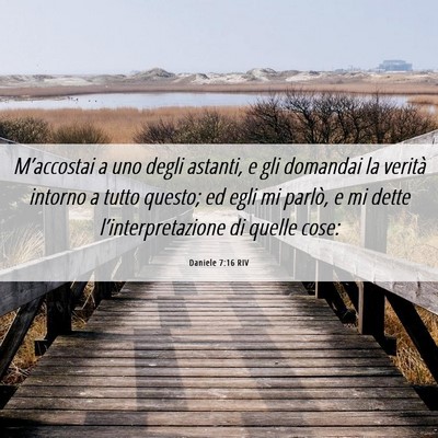 Picture 06 - Daniele 7:16 RIV - M’accostai a uno degli astanti, e gli domandai - Bible Verse Picture