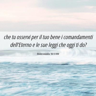 Picture 06 - Deuteronomio 10:13 RIV - che tu osservi per il tuo bene i comandamenti - Bible Verse Picture