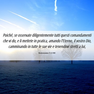 Picture 06 - Deuteronomio 11:22 RIV - Poiché, se osservate diligentemente tutti questi - Bible Verse Picture