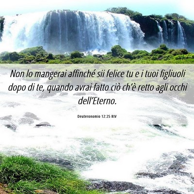 Picture 06 - Deuteronomio 12:25 RIV - Non lo mangerai affinché sii felice tu e i tuoi - Bible Verse Picture