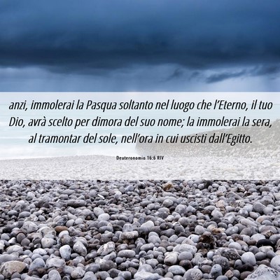 Picture 06 - Deuteronomio 16:6 RIV - anzi, immolerai la Pasqua soltanto nel luogo che - Bible Verse Picture