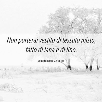 Picture 06 - Deuteronomio 22:11 RIV - Non porterai vestito di tessuto misto, fatto di - Bible Verse Picture