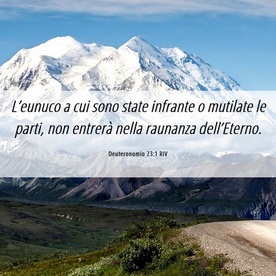 Picture 06 - Deuteronomio 23:1 RIV - L’eunuco a cui sono state infrante o mutilate - Bible Verse Picture