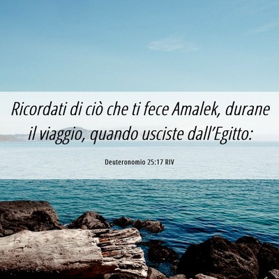 Picture 06 - Deuteronomio 25:17 RIV - Ricordati di ciò che ti fece Amalek, durane il - Bible Verse Picture