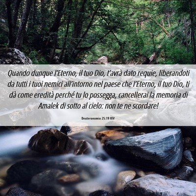 Picture 06 - Deuteronomio 25:19 RIV - Quando dunque l’Eterno, il tuo Dio, t’avrà - Bible Verse Picture