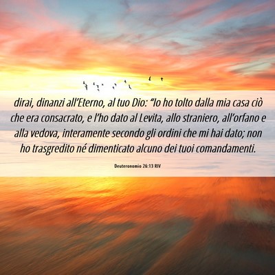 Picture 06 - Deuteronomio 26:13 RIV - dirai, dinanzi all’Eterno, al tuo Dio: “Io ho - Bible Verse Picture