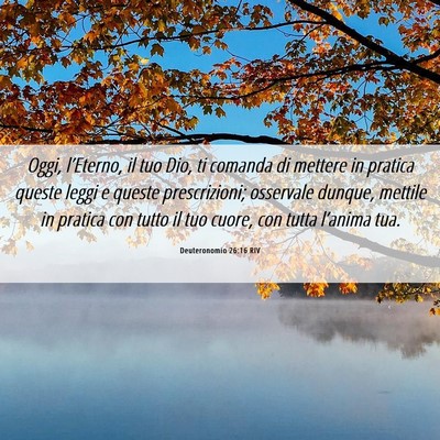 Picture 06 - Deuteronomio 26:16 RIV - Oggi, l’Eterno, il tuo Dio, ti comanda di - Bible Verse Picture