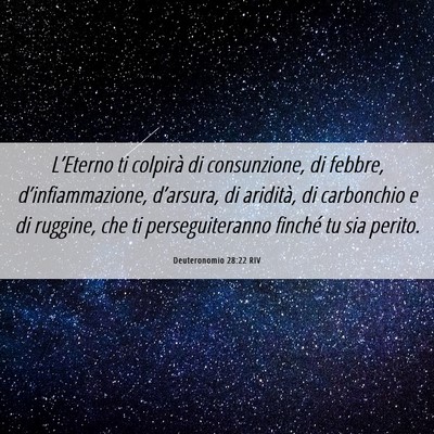 Picture 06 - Deuteronomio 28:22 RIV - L’Eterno ti colpirà di consunzione, di febbre, - Bible Verse Picture