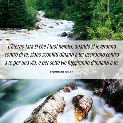 Picture 06 - Deuteronomio 28:7 RIV - L’Eterno farà sì che i tuoi nemici, quando si - Bible Verse Picture