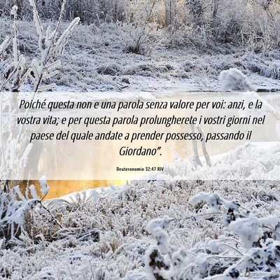 Picture 06 - Deuteronomio 32:47 RIV - Poiché questa non e una parola senza valore per - Bible Verse Picture