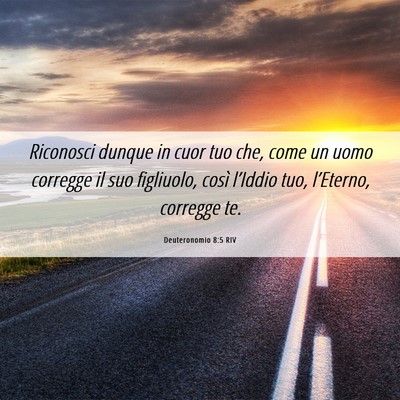 Picture 06 - Deuteronomio 8:5 RIV - Riconosci dunque in cuor tuo che, come un uomo - Bible Verse Picture