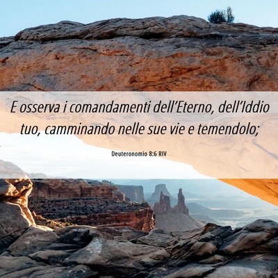 Picture 06 - Deuteronomio 8:6 RIV - E osserva i comandamenti dell’Eterno, - Bible Verse Picture