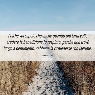 Picture 06 - Ebrei 12:17 RIV - Poiché voi sapete che anche quando più tardi - Bible Verse Picture