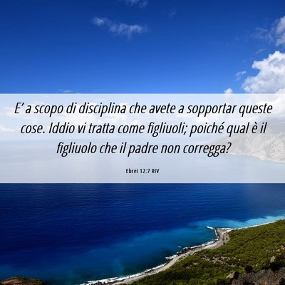 Picture 06 - Ebrei 12:7 RIV - E’ a scopo di disciplina che avete a sopportar - Bible Verse Picture