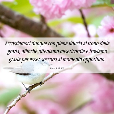 Picture 06 - Ebrei 4:16 RIV - Accostiamoci dunque con piena fiducia al trono - Bible Verse Picture