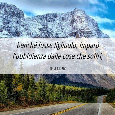 Picture 06 - Ebrei 5:8 RIV - benché fosse figliuolo, imparò l’ubbidienza - Bible Verse Picture