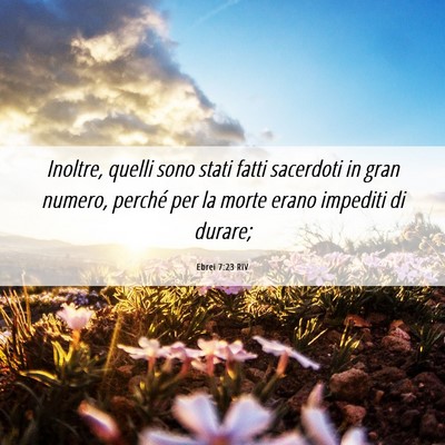 Picture 06 - Ebrei 7:23 RIV - Inoltre, quelli sono stati fatti sacerdoti in - Bible Verse Picture