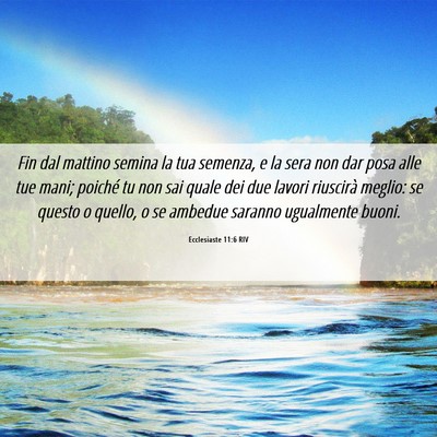 Picture 06 - Ecclesiaste 11:6 RIV - Fin dal mattino semina la tua semenza, e la sera - Bible Verse Picture