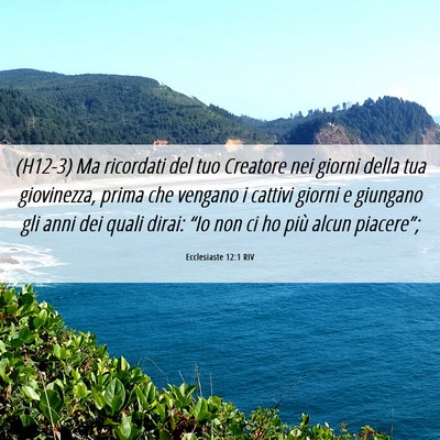 Picture 06 - Ecclesiaste 12:1 RIV - (H12-3) Ma ricordati del tuo Creatore nei giorni - Bible Verse Picture