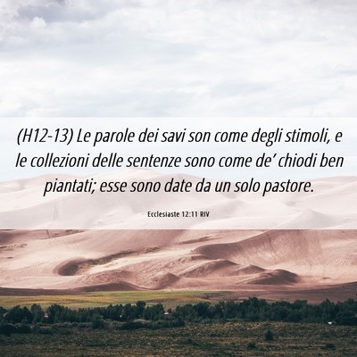 Picture 06 - Ecclesiaste 12:11 RIV - (H12-13) Le parole dei savi son come degli - Bible Verse Picture