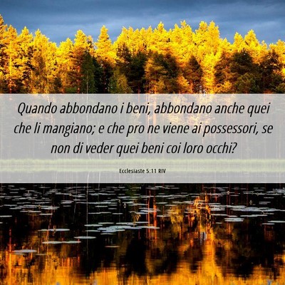 Picture 06 - Ecclesiaste 5:11 RIV - Quando abbondano i beni, abbondano anche quei che - Bible Verse Picture