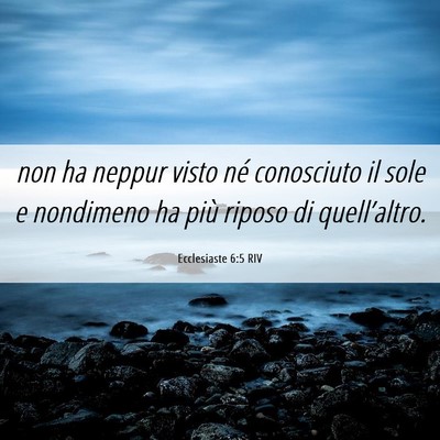 Picture 06 - Ecclesiaste 6:5 RIV - non ha neppur visto né conosciuto il sole e - Bible Verse Picture