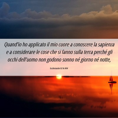 Picture 06 - Ecclesiaste 8:16 RIV - Quand’io ho applicato il mio cuore a conoscere - Bible Verse Picture