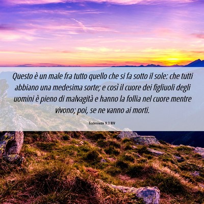Picture 06 - Ecclesiaste 9:3 RIV - Questo è un male fra tutto quello che si fa - Bible Verse Picture