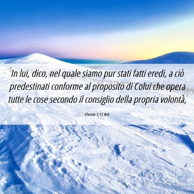 Picture 06 - Efesini 1:11 RIV - In lui, dico, nel quale siamo pur stati fatti - Bible Verse Picture