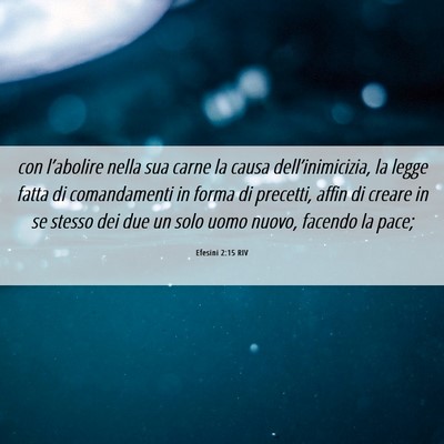 Picture 06 - Efesini 2:15 RIV - con l’abolire nella sua carne la causa - Bible Verse Picture