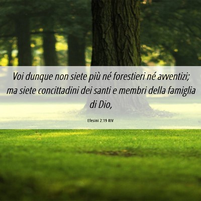 Picture 06 - Efesini 2:19 RIV - Voi dunque non siete più né forestieri né - Bible Verse Picture