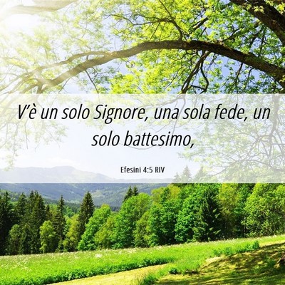 Picture 06 - Efesini 4:5 RIV - V’è un solo Signore, una sola fede, un solo - Bible Verse Picture