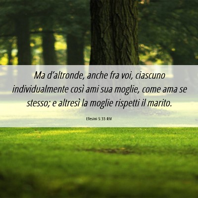 Picture 06 - Efesini 5:33 RIV - Ma d’altronde, anche fra voi, ciascuno - Bible Verse Picture