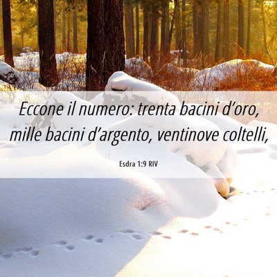 Picture 06 - Esdra 1:9 RIV - Eccone il numero: trenta bacini d’oro, mille - Bible Verse Picture