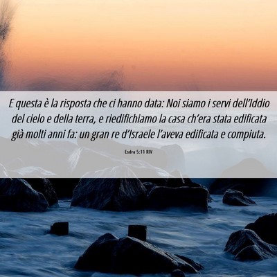 Picture 06 - Esdra 5:11 RIV - E questa è la risposta che ci hanno data: Noi - Bible Verse Picture