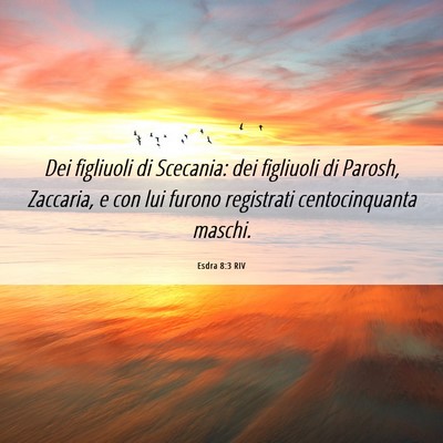 Picture 06 - Esdra 8:3 RIV - Dei figliuoli di Scecania: dei figliuoli di - Bible Verse Picture
