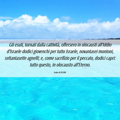 Picture 06 - Esdra 8:35 RIV - Gli esuli, tornati dalla cattività, offersero in - Bible Verse Picture