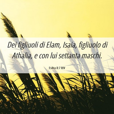 Picture 06 - Esdra 8:7 RIV - Dei figliuoli di Elam, Isaia, figliuolo di - Bible Verse Picture