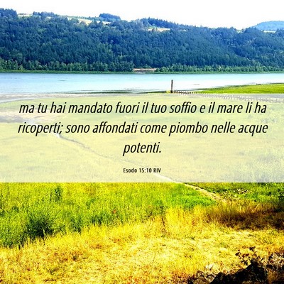 Picture 06 - Esodo 15:10 RIV - ma tu hai mandato fuori il tuo soffio e il mare - Bible Verse Picture