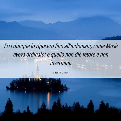 Picture 06 - Esodo 16:24 RIV - Essi dunque lo riposero fino all’indomani, come - Bible Verse Picture