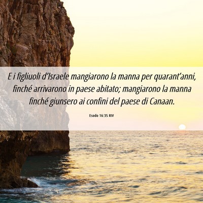Picture 06 - Esodo 16:35 RIV - E i figliuoli d’Israele mangiarono la manna per - Bible Verse Picture