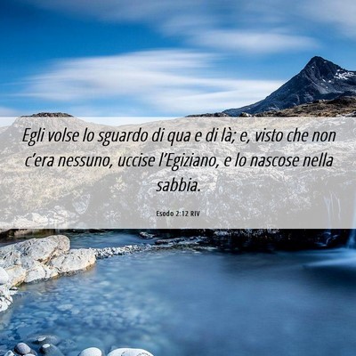 Picture 06 - Esodo 2:12 RIV - Egli volse lo sguardo di qua e di là; e, visto - Bible Verse Picture