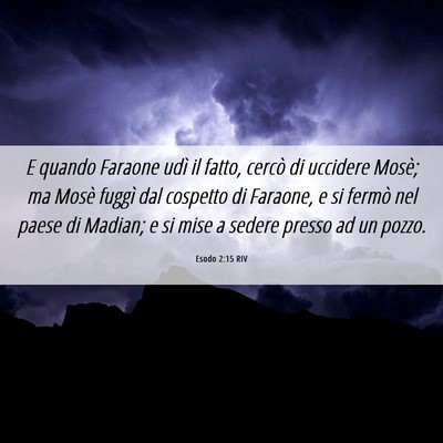 Picture 06 - Esodo 2:15 RIV - E quando Faraone udì il fatto, cercò di - Bible Verse Picture