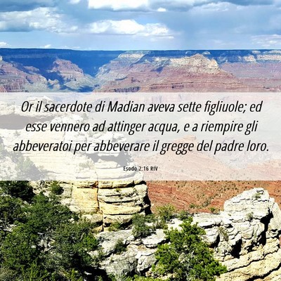 Picture 06 - Esodo 2:16 RIV - Or il sacerdote di Madian aveva sette figliuole; - Bible Verse Picture