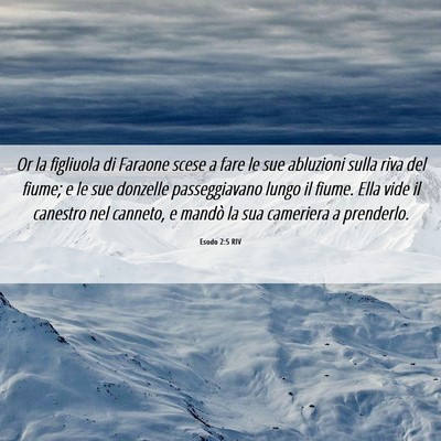Picture 06 - Esodo 2:5 RIV - Or la figliuola di Faraone scese a fare le sue - Bible Verse Picture