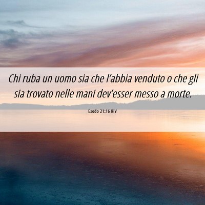 Picture 06 - Esodo 21:16 RIV - Chi ruba un uomo sia che l’abbia venduto o che - Bible Verse Picture