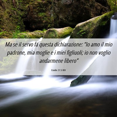 Picture 06 - Esodo 21:5 RIV - Ma se il servo fa questa dichiarazione: “Io amo - Bible Verse Picture